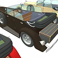Vintage Convertible Cars In Various Colors With Classic Luggage Trunk Design
