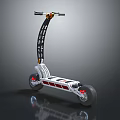 Modern Electric Motorcycle Featuring Sleek Black Frame White Body And Red Wheels