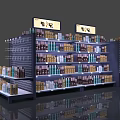Retail Display Shelves With Multiple Tiers And Various Merchandise Arrangement