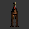 Realistic Dinosaur 3D Model In Standing Posture With Yellow Head Open Mouth Sharp Teeth 3d model