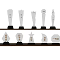 Elegant Crystal Trophies and Medals Collection With Diverse Shapes and Award Engravings