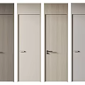 Modern Hinged Doors With Various Wood Grain And Solid Color Designs 3d model