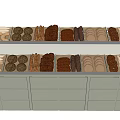 Display Shelves with Assorted Pastries Cookies and Biscuits Neatly Arranged in Retail Store