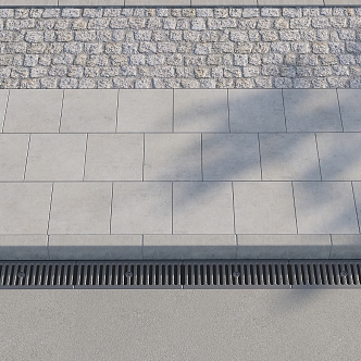 Sidewalk Road Sidewalk Pavement Facilities Ground Square Street 3d model