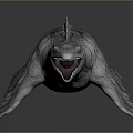 Realistic Prehistoric Marine Reptile Model With Gray Skin Open Mouth And Flippers