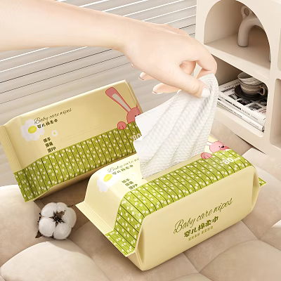 Ultra Soft Baby Cotton Wipes Ideal For Daily Skin Care 3d model
