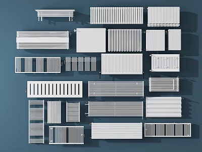 Various Modern Home Heating Radiators With Different Designs And Styles 3d model