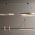 Modern Chandeliers With Round Light Rings And Linear Design For Interior Spaces