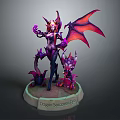 Dragon Sorceress Female Statue With Purple Red Wings And Small Dragon Details