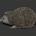 Decorative Hedgehog Figurine With Textured Brown Exterior And Gray Face