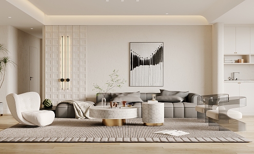 modern living room 3d model