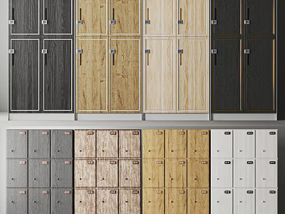 Various Colored Locker Designs With Different Materials And Styles 3d model