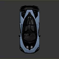 Blue High Performance Sports Car With Black Rear Wing And Sleek Exterior Design