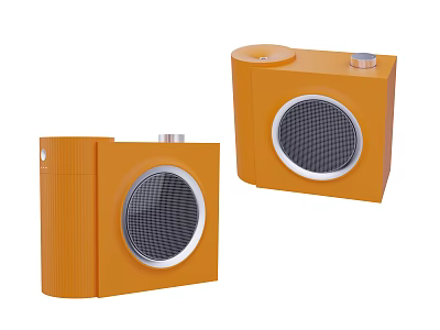 Orange Daily Use Electric Appliances With Circular Grille And Compact Design 3d model