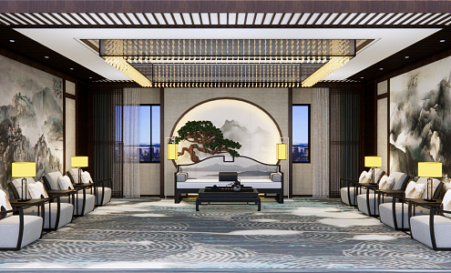 New Chinese Reception Room 3d model