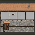 Traditional Building Featuring Red Tiled Roof White Walls Brown Wooden Frames Stone Base And Chimney
