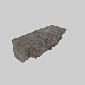 Natural Stone Reception Desk With Rough Textured Surface And Organic Design