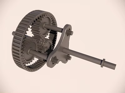 Detailed Industrial Gear Mechanism With Interlocking Gears Metal Shafts And Connecting Parts 3d model