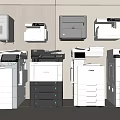 Modern Office Appliances Collection With Multifunctional Printers Copiers And Scanners For Professional Environments