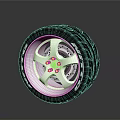 Modern Car Wheel Rim with Silver Spoke Design and Black High Performance Tire