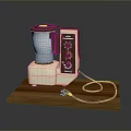 Electric Food Processor with White and Brown Design Control Panel and Wooden Tray Base