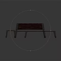 Three Piece Outdoor Bench Set With Wooden Seats And Backrests And Metal Frames For Garden