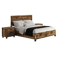 Modern Other Bed Bedroom Country Wood Frame 3d model