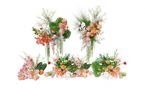 Floral Beauty Chen Wedding Floral Combination 3d model