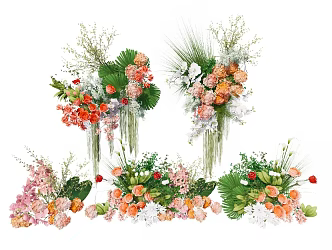 Floral Beauty Chen Wedding Floral Combination 3d model