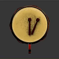Traditional Red Drum Featuring Yellow Drumhead Red Drumsticks And Orange Decorative Pattern