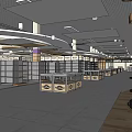 Eurasian Supermarket Entrance And Well Lit Interior With Shelves Grocery Items