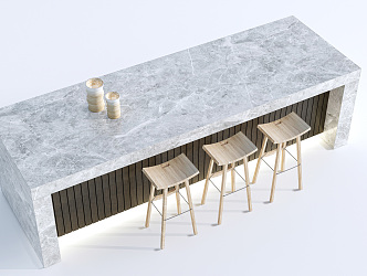 Modern Bar Chair Combination Bar Counter Water Bar Counter Middle Island Table and Chair Bar Table and Chair 3d model