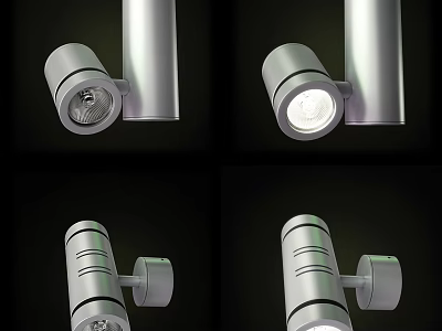 Contemporary Silver Adjustable Spotlights For Home Ceiling Lighting Fixtures 3d model