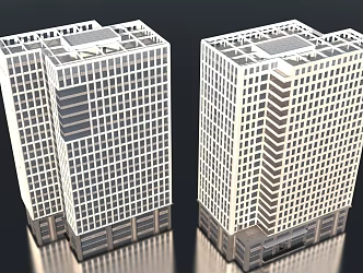 Single high-rise office building 3d model