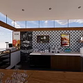 Modern Bubble Tea Shop Interior With Counter Drinks Display And Menu Posters