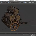 Cart earth cart truck two-wheeler game cart racket wood cart wood cart wood trailer ancient wooden cart low face number low model simple model realistic 3d model