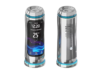 Smart Stainless Steel Thermos Cup With Digital Display Showing Temperature And Time Daily Electrical Appliance 3d model