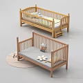 Wooden Children's Bed Designs With Ladder Decorative Elements And Soft Mattress