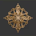 Reflective Golden Household Decor with Intricate Interwoven Lines and Hollow Irregular Geometric Structure