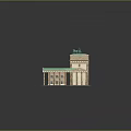 Historic Brandenburg Gate Model With Classical Columns Green Copper Roof And Quadriga Statue