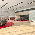4S Car Dealership Showroom With Displayed Cars And Modern Interior Design