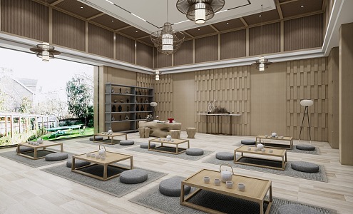 New Chinese Tea Room Zen Tea Room 3d model