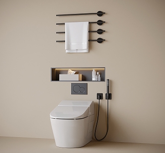 Modern Smart Toilet Towel Rack 3d model