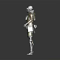 Detailed Game And Movie Character In Green Tactical Gear With Mask And Mechanical Design