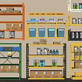 Shelf Storage Rack Express Rack Display Rack Paint Bucket Carton 3d model