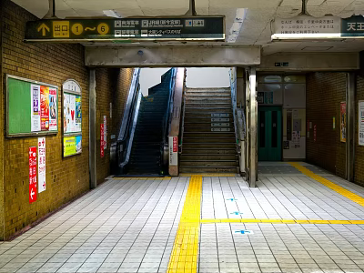 Underground tunnel underground mall underground store stairs 3d model