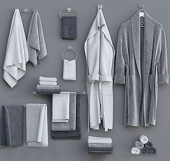 Modern Bathrobe Bathroom Towel Bathrobe Ornaments 3d model