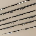 Black Linear LED Downlights and Spotlights with Modern Design in Various Sizes 3d model