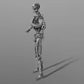 Detailed Robotic Game Movie Character With Mechanical Skeleton Standing Pose