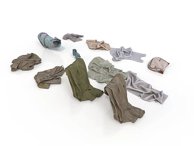 Assorted Colored Socks In Various Styles For Daily Life And Comfortable Wear 3d model